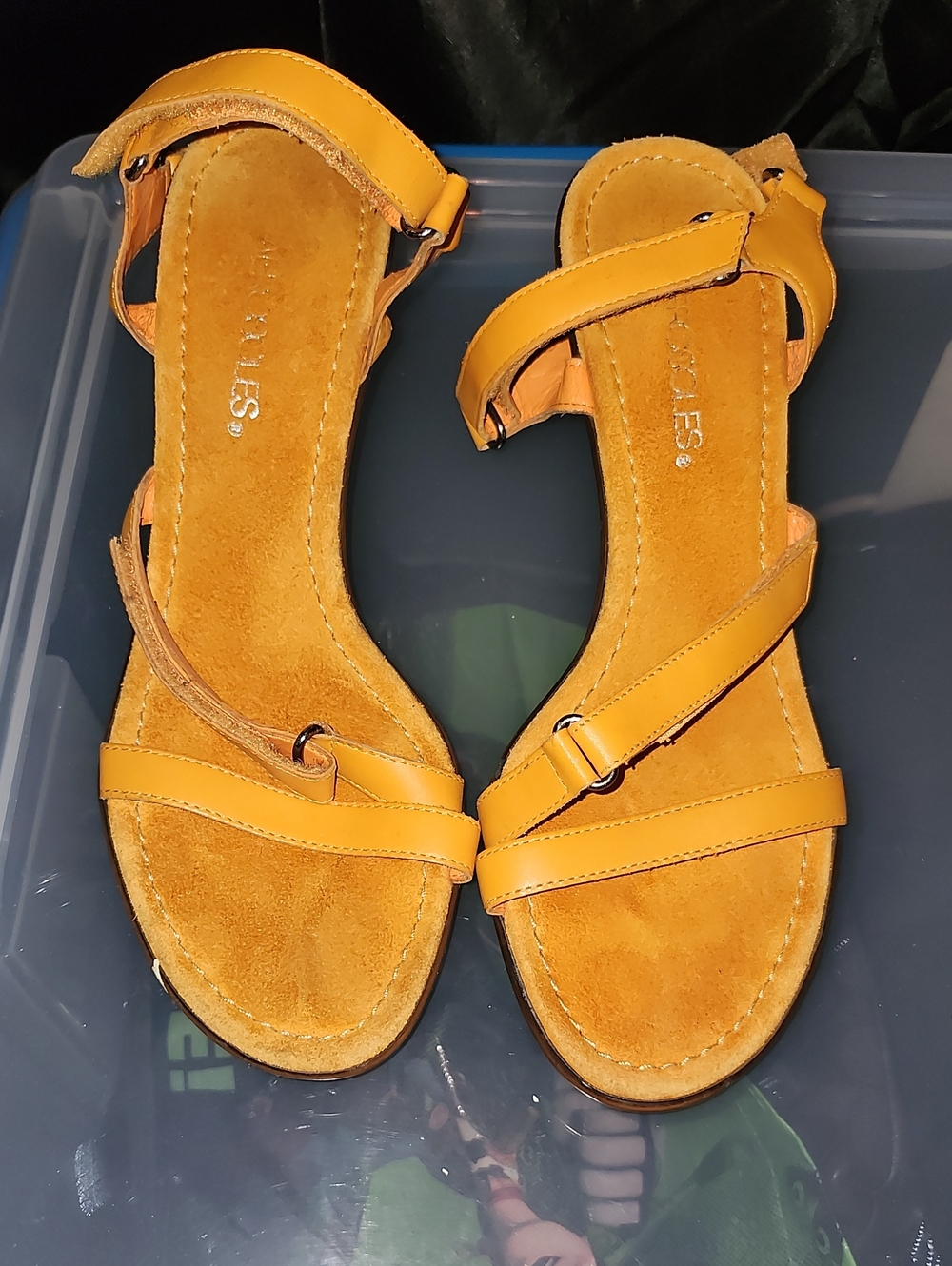 AEROSOLES Women's Strappy Sandals in Mustard Yellow